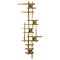 Large Geometric Sculptural Brass Wall Sconce from Sciolari, 1970s 2