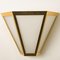 White Glass & Brass Pyramid Wall Light from Limburg, 1970s 3