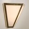 White Glass & Brass Pyramid Wall Light from Limburg, 1970s 4