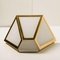 White Glass & Brass Pyramid Wall Light from Limburg, 1970s, Image 13