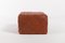 Vintage Cognac Patch Leather Pouf 3