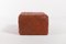 Vintage Cognac Patch Leather Pouf, Image 3