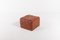 Pouf vintage in pelle color cognac, Immagine 1