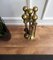 Vintage Italian Four-Piece Brass Fireplace Fire Tool Set with Stand, Set of 5 4