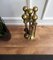 Vintage Italian Four-Piece Brass Fireplace Fire Tool Set with Stand, Set of 5, Image 4