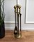 Vintage Italian Four-Piece Brass Fireplace Fire Tool Set with Stand, Set of 5, Image 3