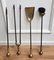 Vintage Italian Four-Piece Brass Fireplace Fire Tool Set with Stand, Set of 5 6