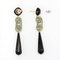 Boucles d'Oreilles Style Art Déco en Jade et Onyx, Set de 2 3