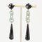 Art Deco Style Jade Onyx Diamond Dangle Earrings, Set of 2 6