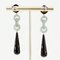 Art Deco Style Jade Onyx Diamond Dangle Earrings, Set of 2 7