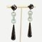 Art Deco Style Jade Onyx Diamond Dangle Earrings, Set of 2 4