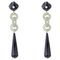 Art Deco Style Jade Onyx Diamond Dangle Earrings, Set of 2, Image 1