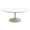 Mid-Century White Metal Tulip Feet Coffee Table by Knoll 1