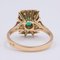 18k Yellow Gold Vintage Ring with Central Emerald and Diamonds 0.80ctw, 1970s 4