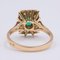 18k Yellow Gold Vintage Ring with Central Emerald and Diamonds 0.80ctw, 1970s, Image 4