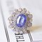 Ring in Platinum and 18k White Gold with Tanzanite and Diamonds 8