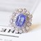 Ring in Platinum and 18k White Gold with Tanzanite and Diamonds 1