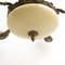 Vintage French Metal and Glass Ceiling Lamp, 1940s 10