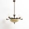 Vintage French Metal and Glass Ceiling Lamp, 1940s 4