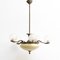 Vintage French Metal and Glass Ceiling Lamp, 1940s 2