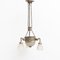 Vintage French Art Deco Metal & Glass Ceiling Lamp, 1930s, Image 2