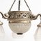 Lámpara de techo francesa Art Déco vintage de metal y vidrio, años 30, Imagen 7