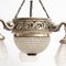 Vintage French Art Deco Metal & Glass Ceiling Lamp, 1930s, Image 7