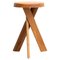 Solid Elmwood S31a Stool by Pierre Chapo 1