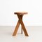 Solid Elmwood S31a Stool by Pierre Chapo, Image 4