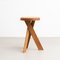 Solid Elmwood S31a Stool by Pierre Chapo 3