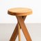 Solid Elmwood S31a Stool by Pierre Chapo 7