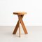Solid Elmwood S31a Stool by Pierre Chapo 5