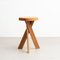 Solid Elmwood S31a Stool by Pierre Chapo, Image 5