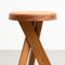 Solid Elmwood S31a Stool by Pierre Chapo, Image 13