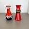 Fat Lava Op Art Pottery Vase from Jasba Ceramics, Germany, Set of 2 3