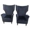 Mid-Century Italian Blue Velvet Armchairs by Gio Ponti, 1950s, Set of 2 1