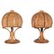 Mid-Century Italian Table Lamps in Wicker & Rattan, 1960s, Set of 2, Image 1