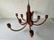 Italian 10 Arms Teak Chandelier from Domus, 1970s, Image 4