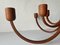Italian 10 Arms Teak Chandelier from Domus, 1970s, Image 7