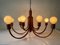 Italian 10 Arms Teak Chandelier from Domus, 1970s, Image 3