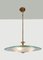 Italian Brass and Glass Ceiling Lamp from Fontana Arte, 1950s 2