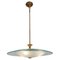 Italian Brass and Glass Ceiling Lamp from Fontana Arte, 1950s 4