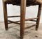 Vintage Spanish Solid Oak Wood & Rush Seat Chairs, Set of 6 5