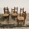 Vintage Spanish Solid Oak Wood & Rush Seat Chairs, Set of 6 10