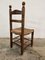 Vintage Spanish Solid Oak Wood & Rush Seat Chairs, Set of 6 3