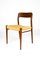 Model No. 75 Dining Chairs with Paper Cord by Niels O. Møller, Denmark, 1950s, Set of 2, Image 1