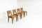Oak Dining Chairs in the Style of Guillerme Et Chambron, Set of 4 1