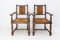 Mid-Century Beech and Straw Armchairs, France, 1940s, Set of 2 2