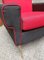 Armchairs in Red and Black with Brass Legs, 1950s, Set of 2, Image 8