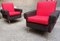 Armchairs in Red and Black with Brass Legs, 1950s, Set of 2, Image 1